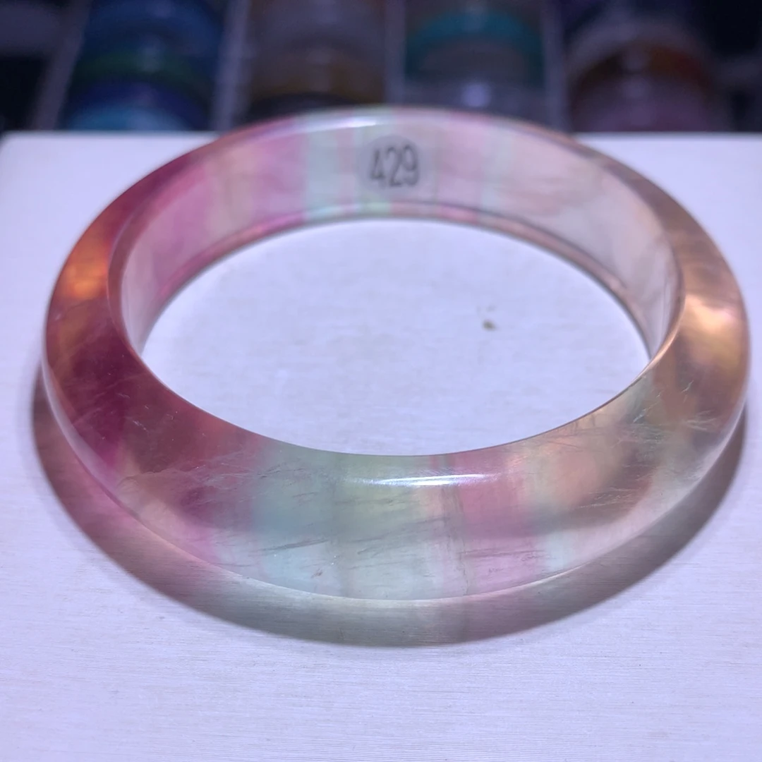 银S925镶嵌水晶手镯萤石62圈429