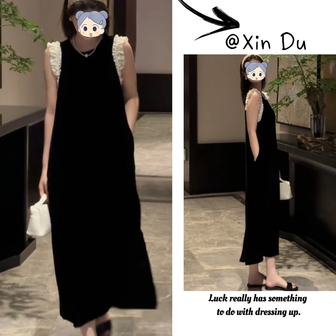 2025夏季新款时尚显瘦气质女士网红洋气连衣裙百搭款D21735