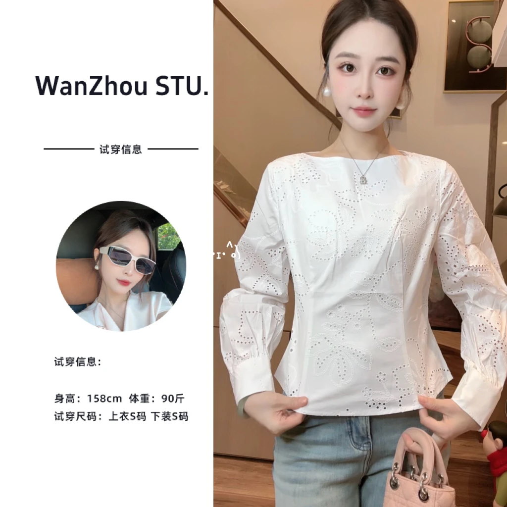 【晚舟】蕾丝款时尚洋气气质显瘦休闲设计师上衣52007