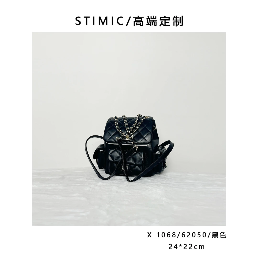 X 1068/62505/黑色高端订制手工蜡线女士时尚单肩轻奢斜挎包1834