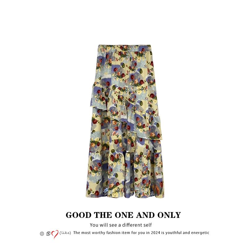 时尚简约油画气质半身裙301049