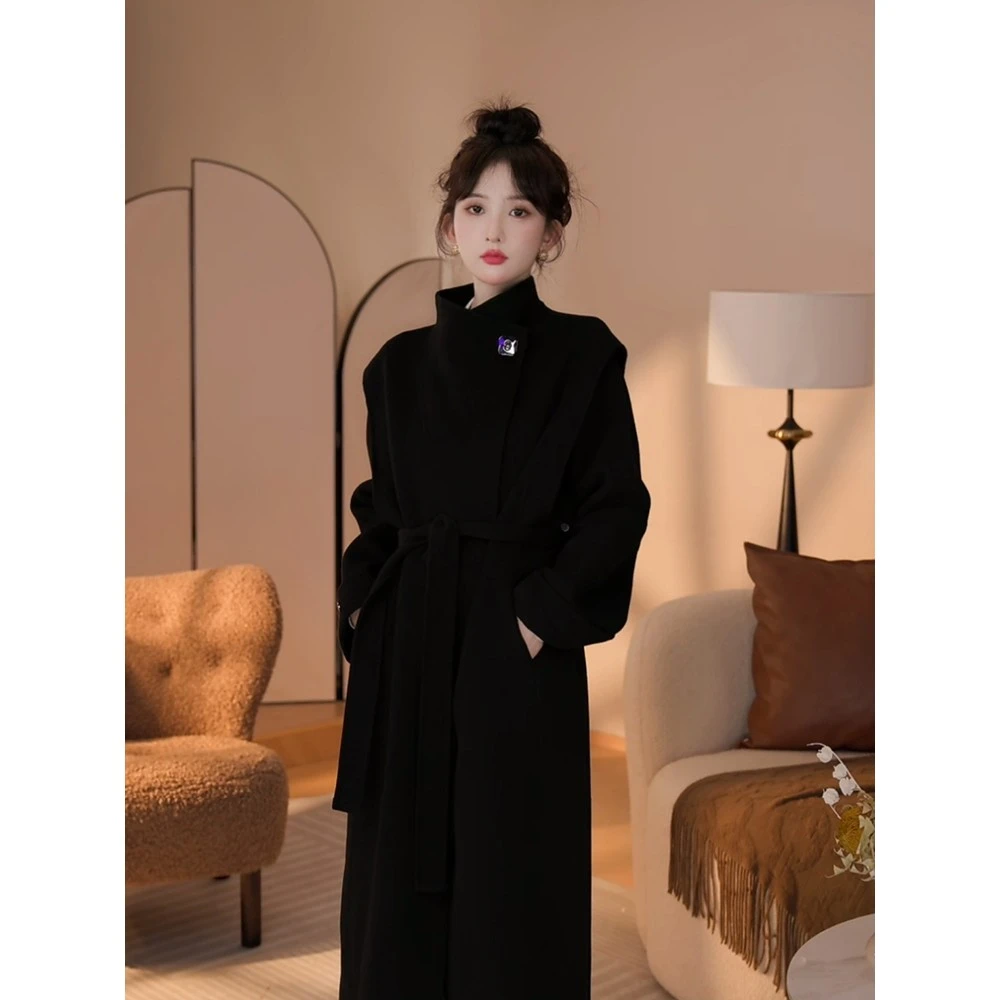 SHAOER【末日黎明2.0】经典时尚中长款双面呢羊毛大衣S725Z18724