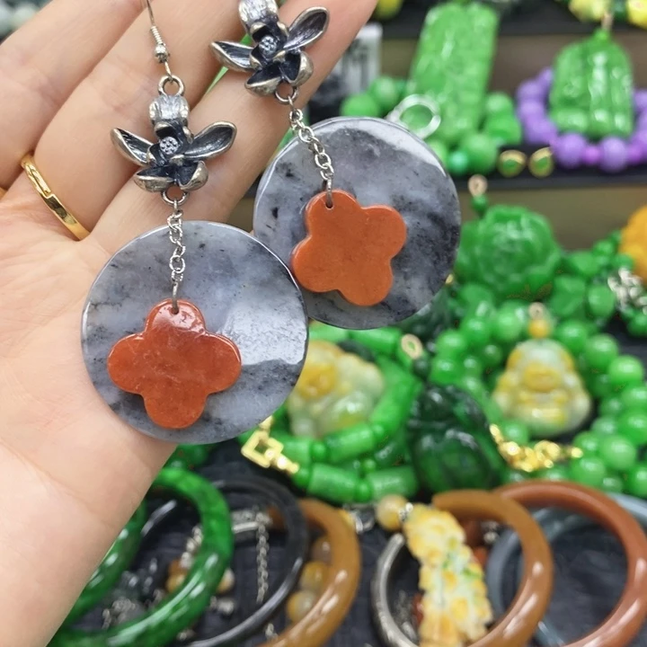 翡翠未镶嵌耳饰耳坠54