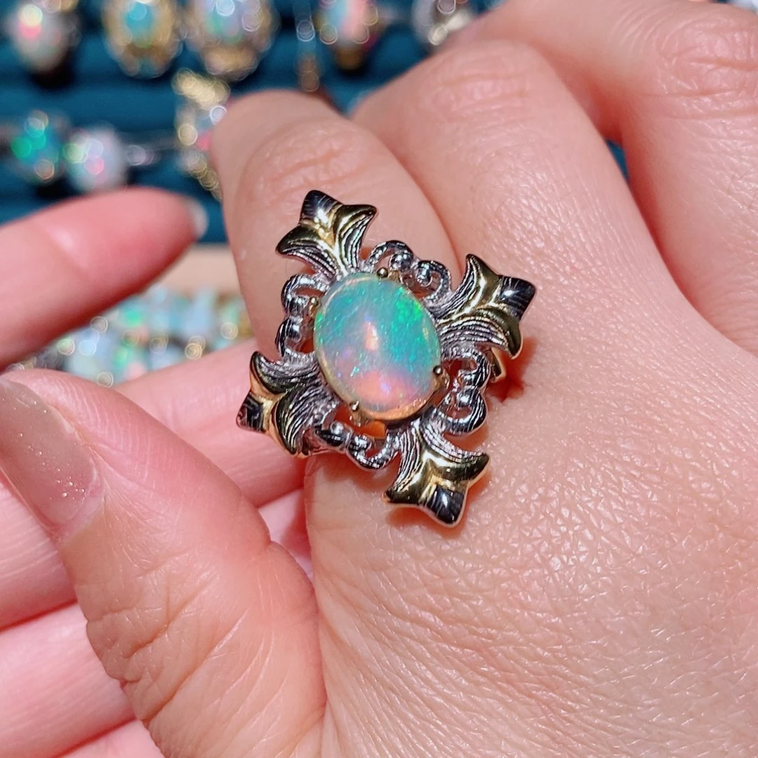 欧泊银S925镶嵌戒指