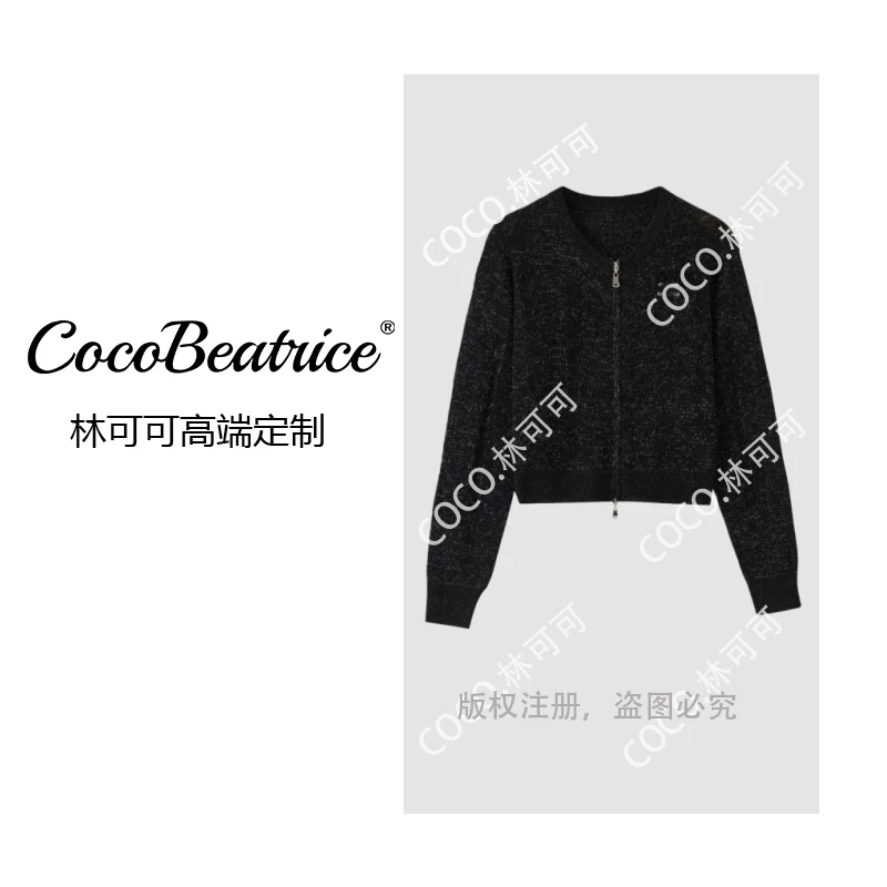 【COCO林可可】羊毛银丝混纺双拉链针织毛衣送胸针msl1112