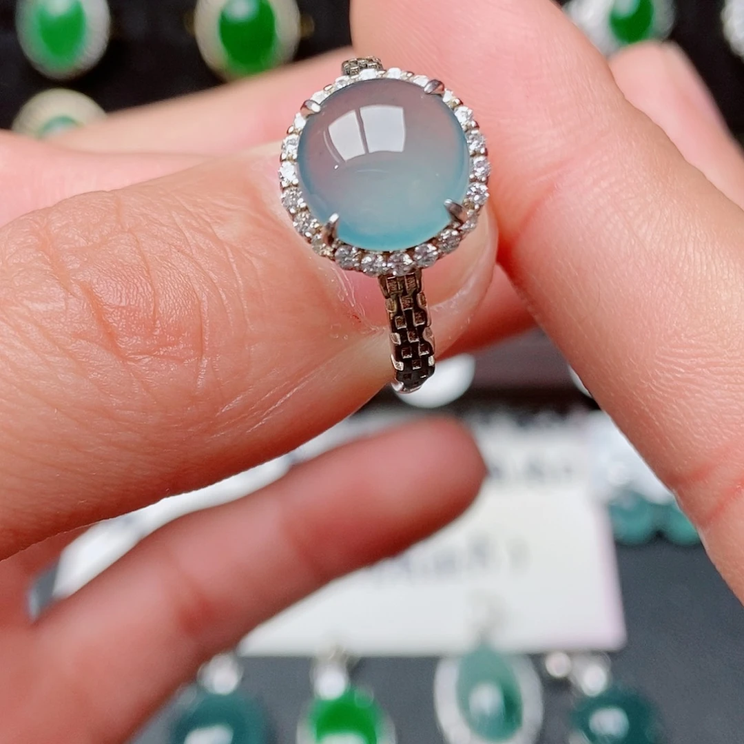 翡翠戒指银S925镶嵌82142588