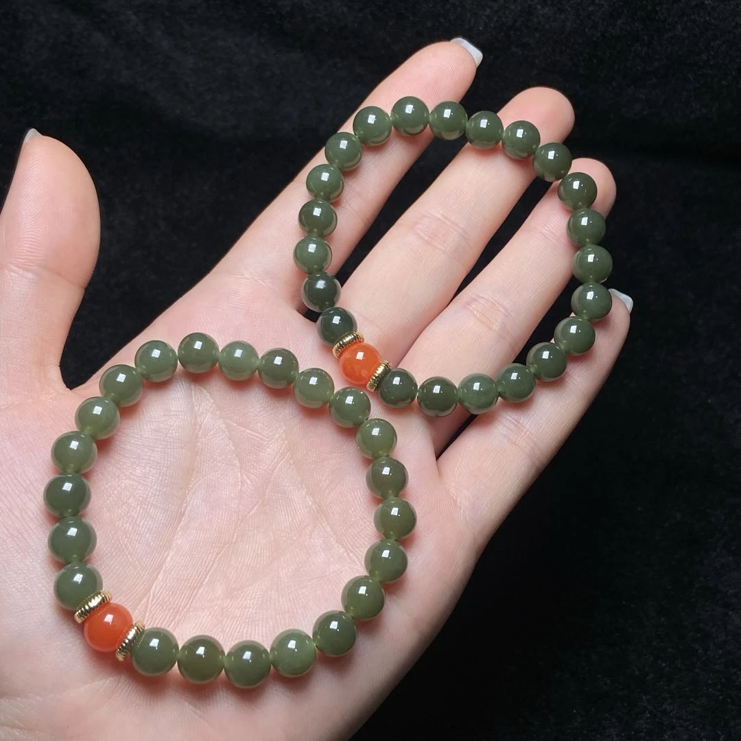 【星浩珠宝】和田玉手串14-9T10H287【多样性发一件】7.5mm+