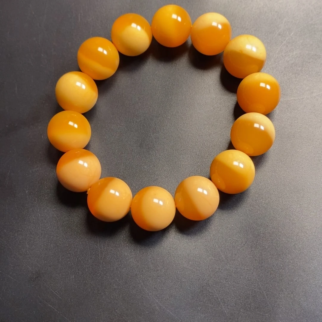 金***唐石英质玉（缅黄）未镶嵌颈饰