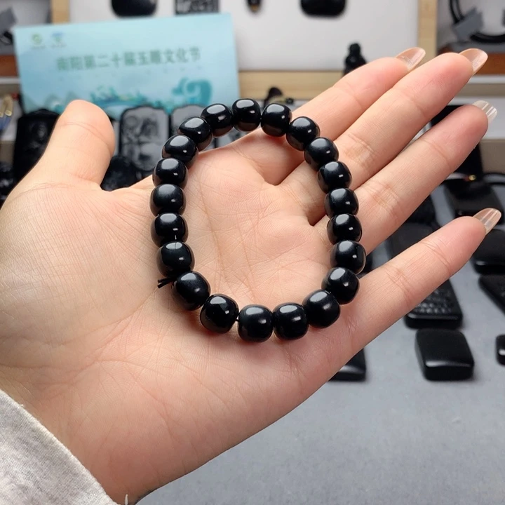 和田玉（墨玉）未镶嵌手串特价10mm