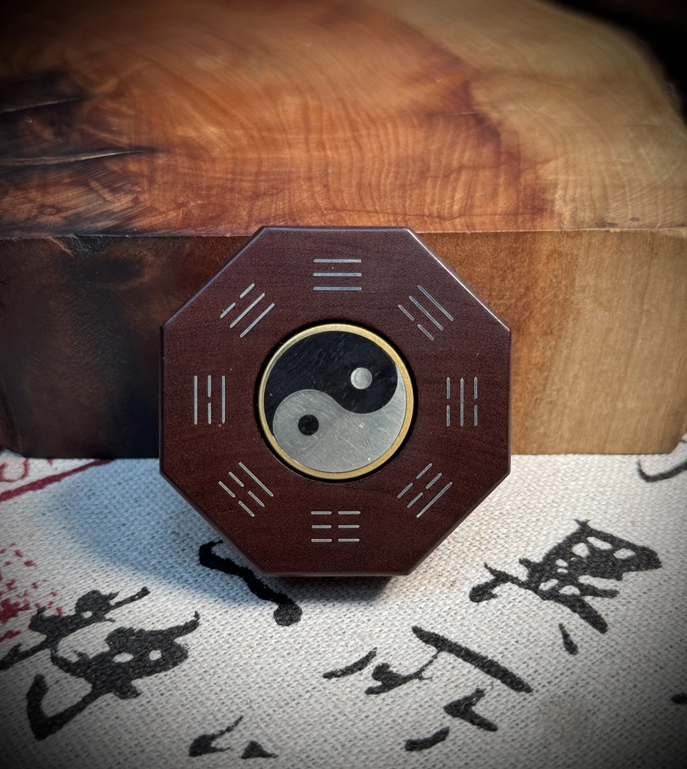 雷击枣木银丝手工镶嵌挂件大山花