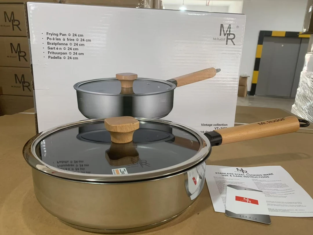 MR不锈钢平底不粘锅家用电磁炉燃气灶通用