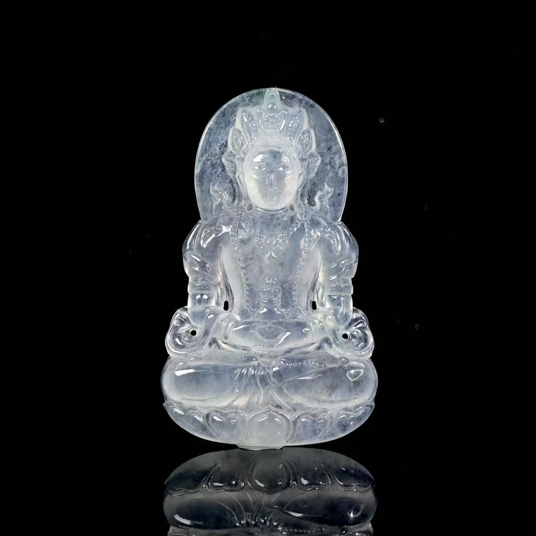 天然缅甸翡翠A货钨钢度母吊坠/1216049/拍卖