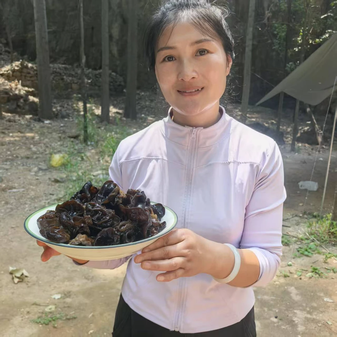 沂蒙山区陆地头茬自然晾晒黑木耳口感劲道肉头