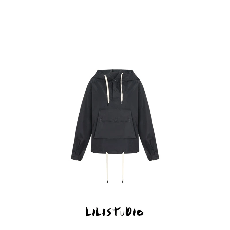 「特调黑系」不理理夏季新款女装休闲连帽卫衣外套
