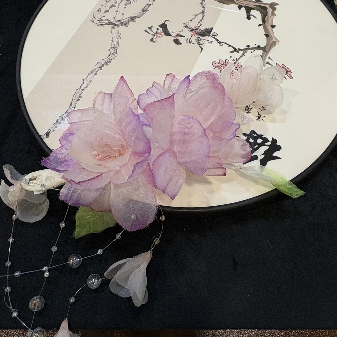 云鬓花古风饰品古装发饰烫花发饰发夹 玫瑰故事 仙气汉服发冠B178