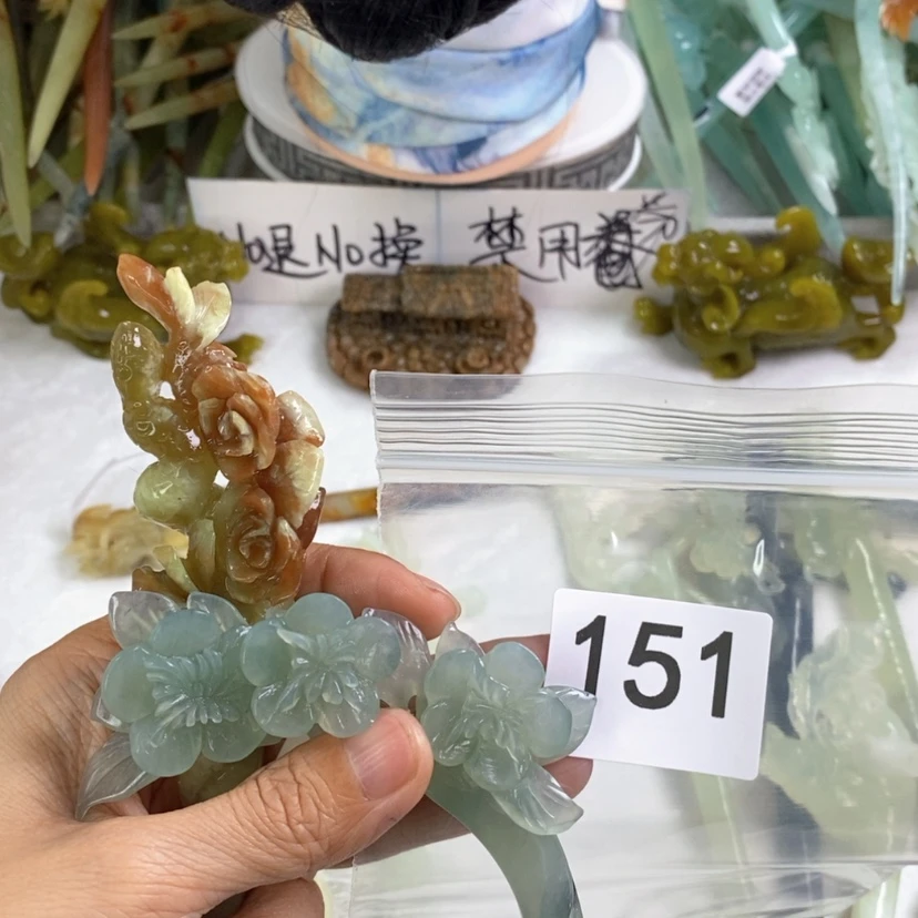 【闪购商品】岫玉发饰未镶嵌云*