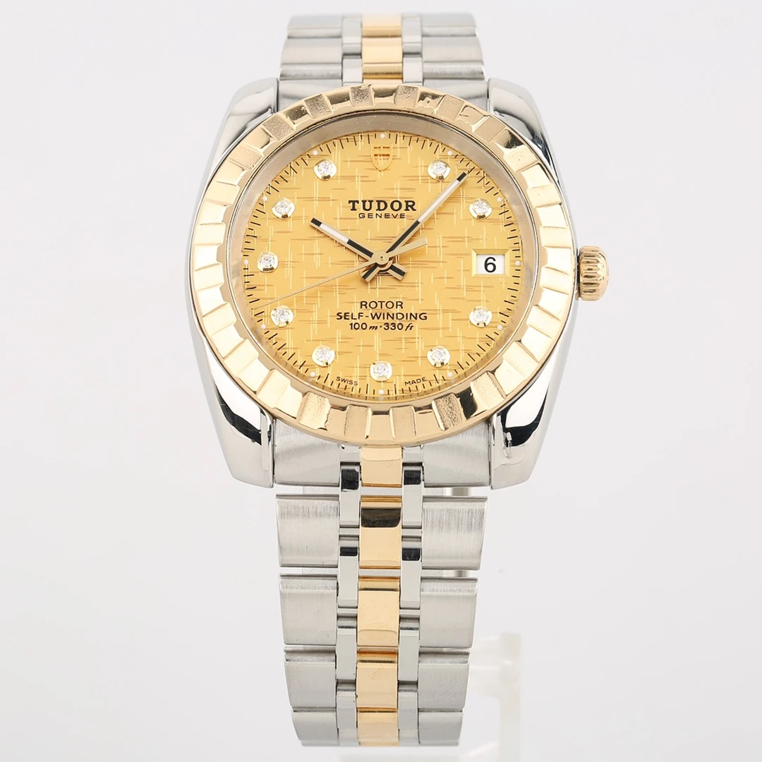 99新 TUDOR/帝舵 奢侈品/经典系列M21013金盘38m原钻单表