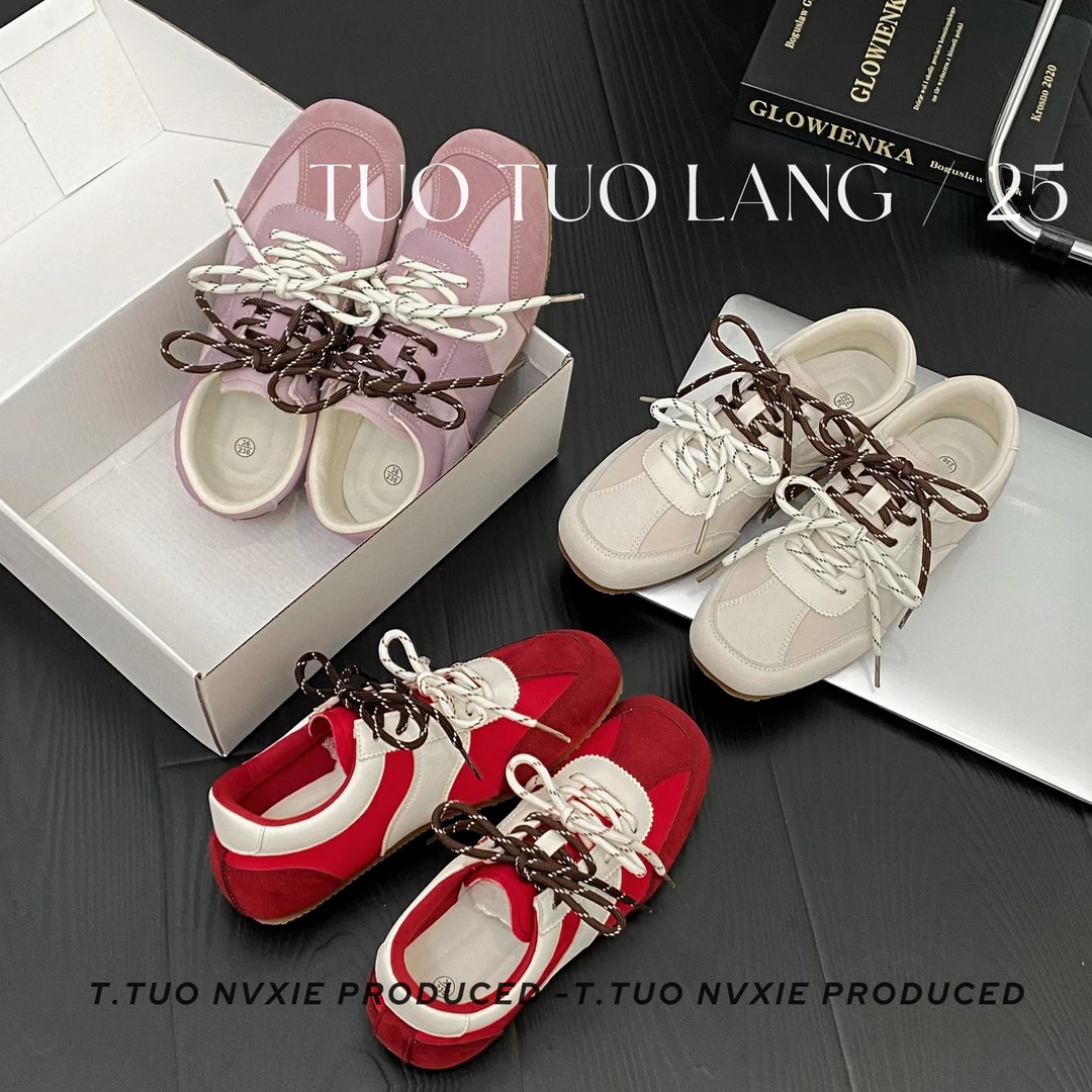 百搭德训鞋春季时尚休闲鞋2025新款复古运动潮流韩版学生平底女鞋