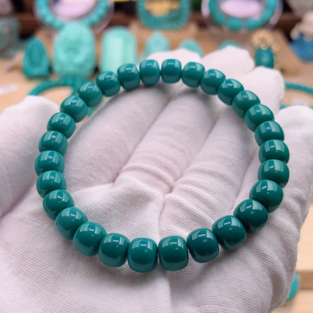 绿松石珠宝奇石未镶嵌8mm