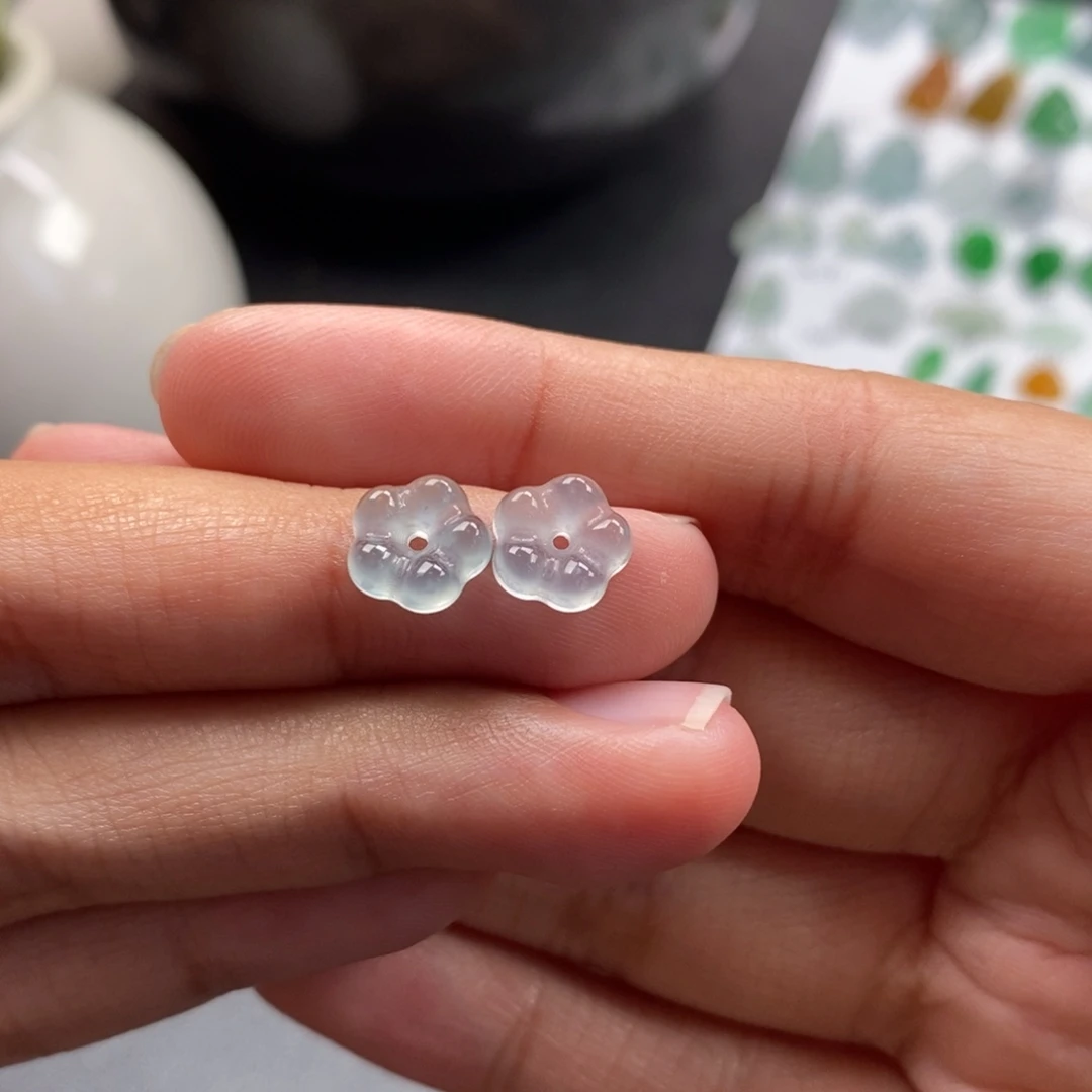 翡翠裸石冰胶晴底小花