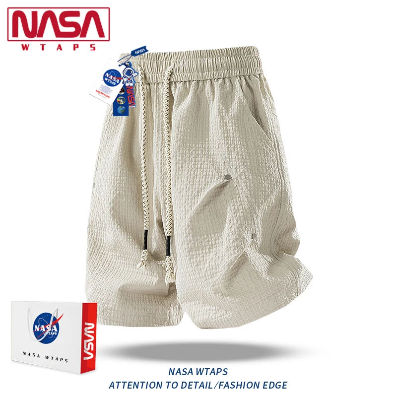 NASA WTAPS美式纯色速干运动五分裤男款夏季新款宽松休闲工装短裤