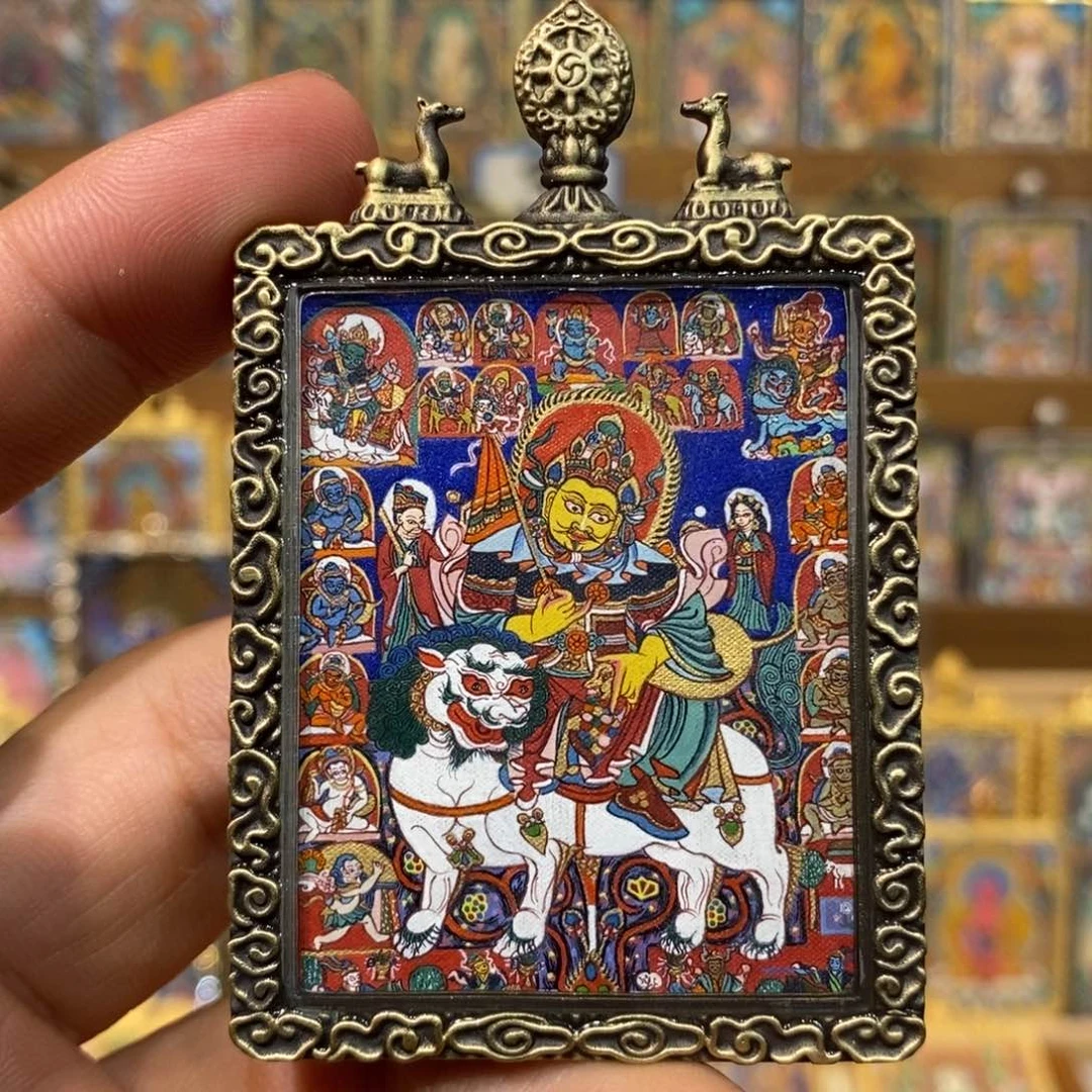 吊坠Y**o彩绘财报天小唐卡