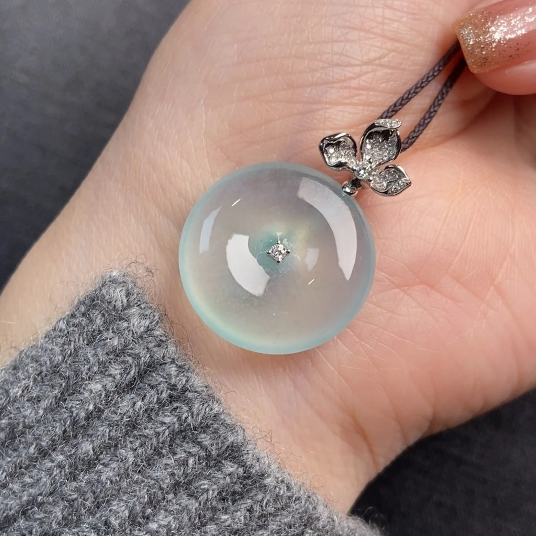 翡翠颈饰18K金镶嵌20.4-6.1