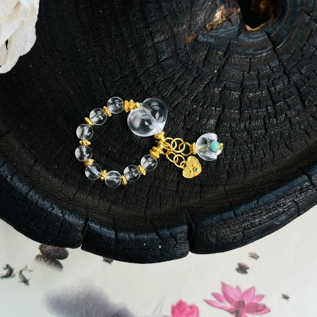 925银银制品 【桦雅】清透爱心925银多宝戒指-多样性发一-Y820-自发