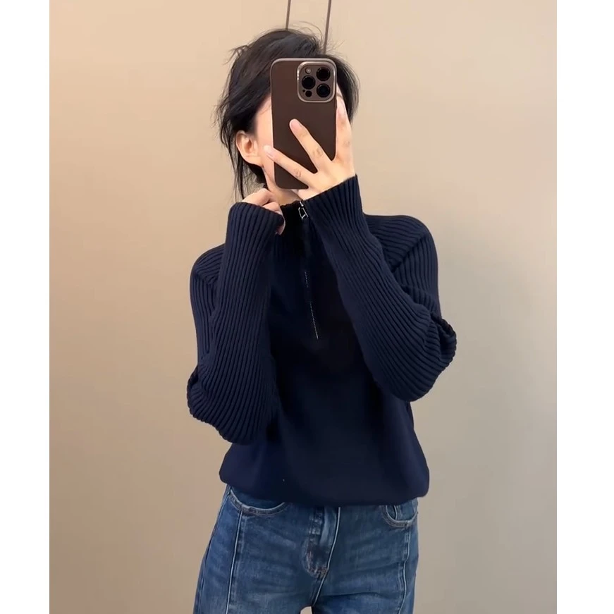 秋冬流行爆款穿搭ins风2025新款韩版气质显瘦穿搭高领纯色针织衫