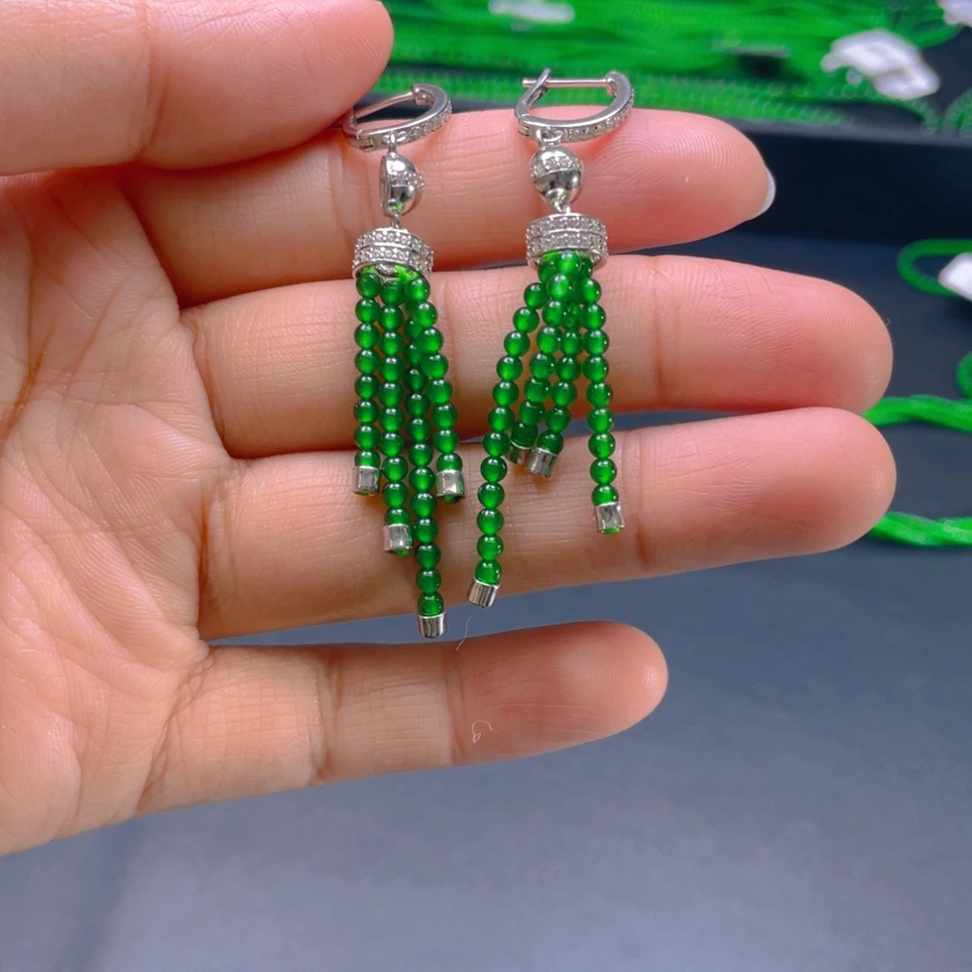 翡翠项链银S925镶嵌，1