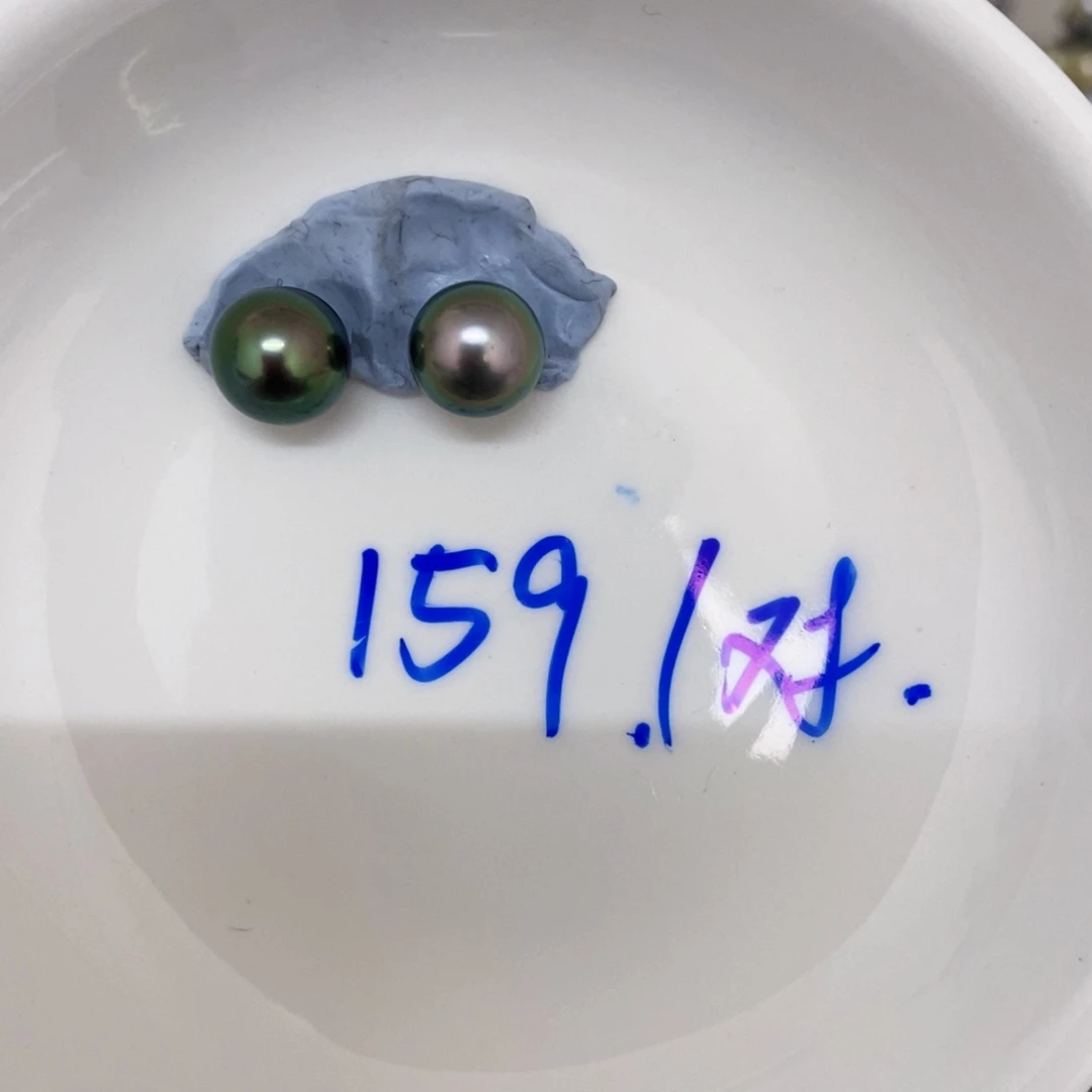 海水珍珠裸珠未镶嵌蓝**?大溪地对珠9-10园