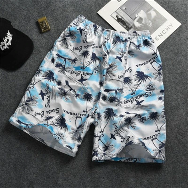 夏休闲五分花裤衩潮薄款宽松速干沙滩裤585