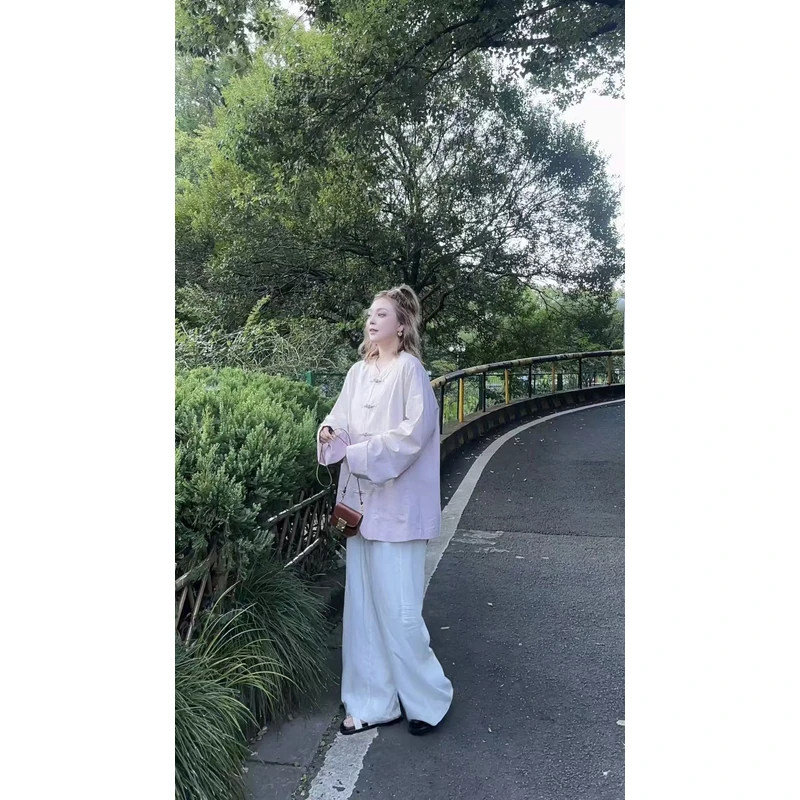 【瘦瘦】玫花露-大码秋季圆领精致口袋宽松显瘦高质开衫F0031