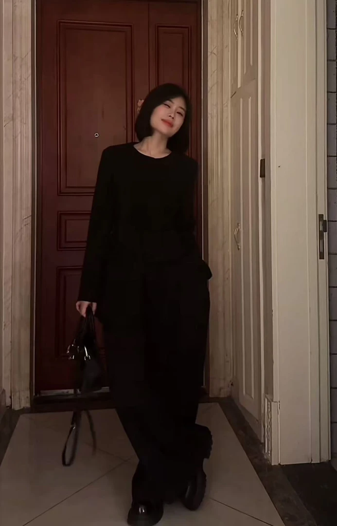 Miss Huo 西装裤 黑色 B 9006
