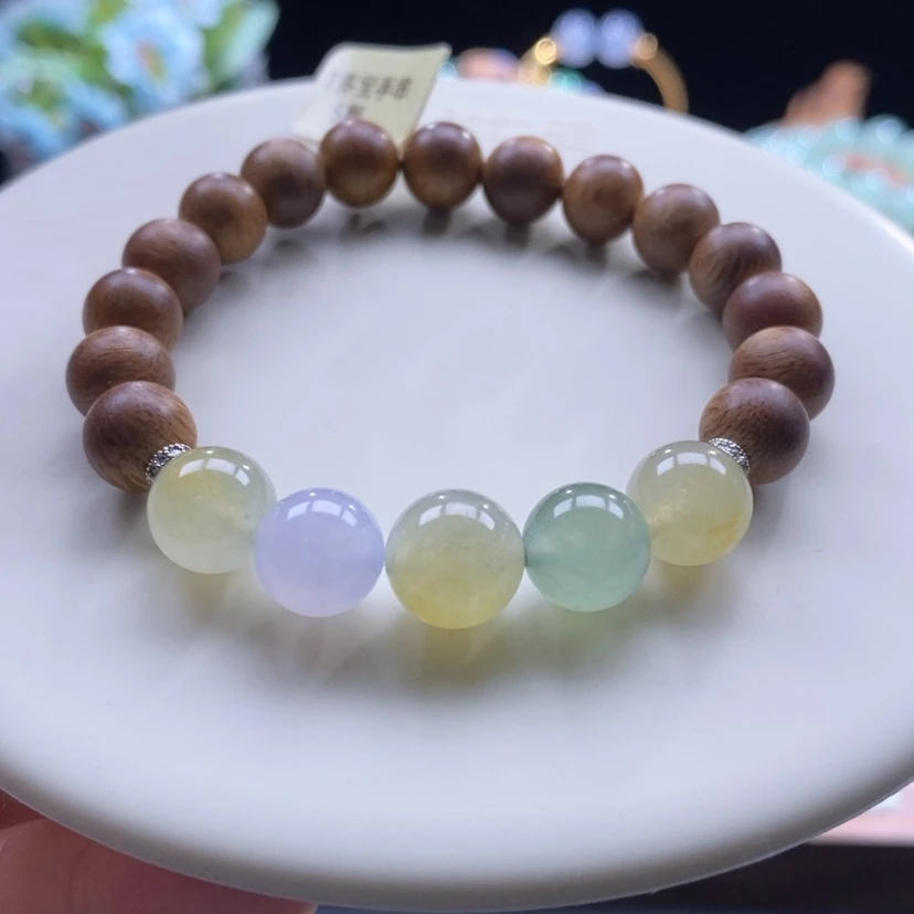 【闪购商品】沉香木手串翡翠糖果色系木带宝手串
