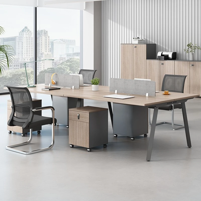 办公桌员工位职员卡位4人办公桌椅组合简约现代新款屏风桌写字楼