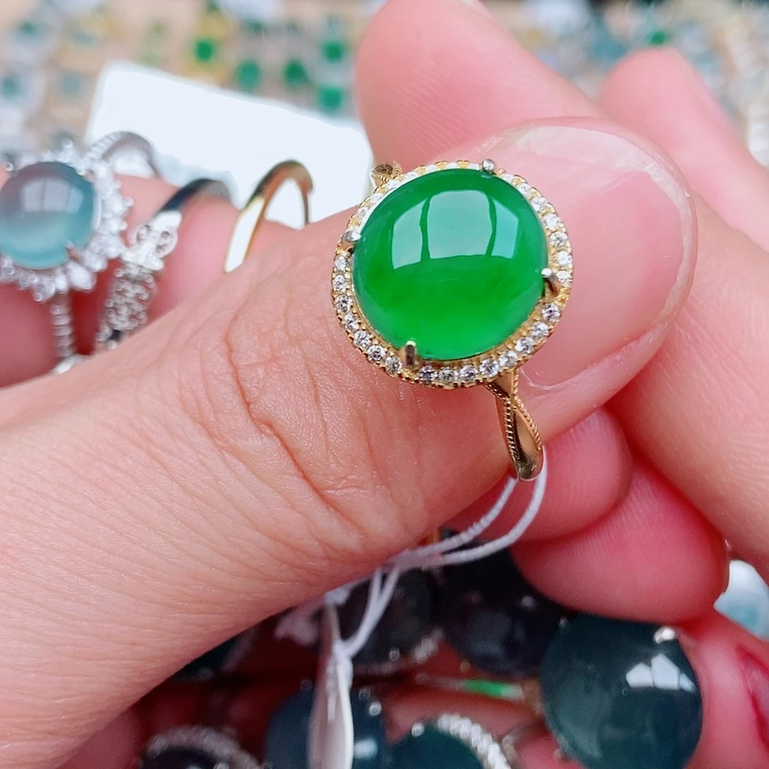 银S925镶嵌戒指翡翠