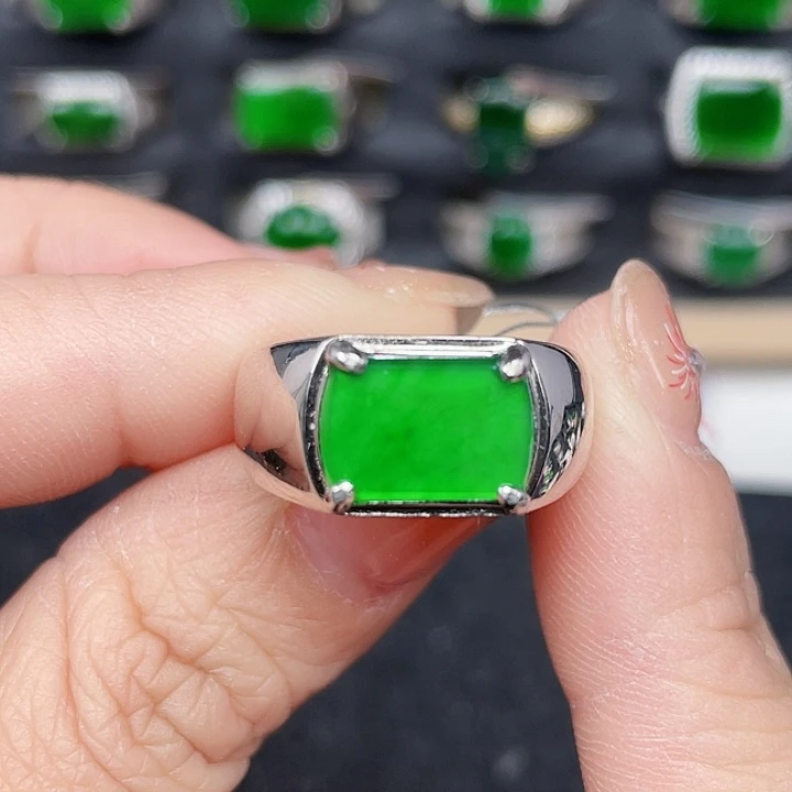 翡翠戒指银S925镶嵌编号3020没有运费险