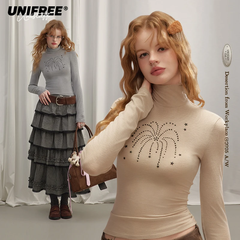 【金拐子专属】UNIFREE堆堆领长袖T恤女U253G675P1P1