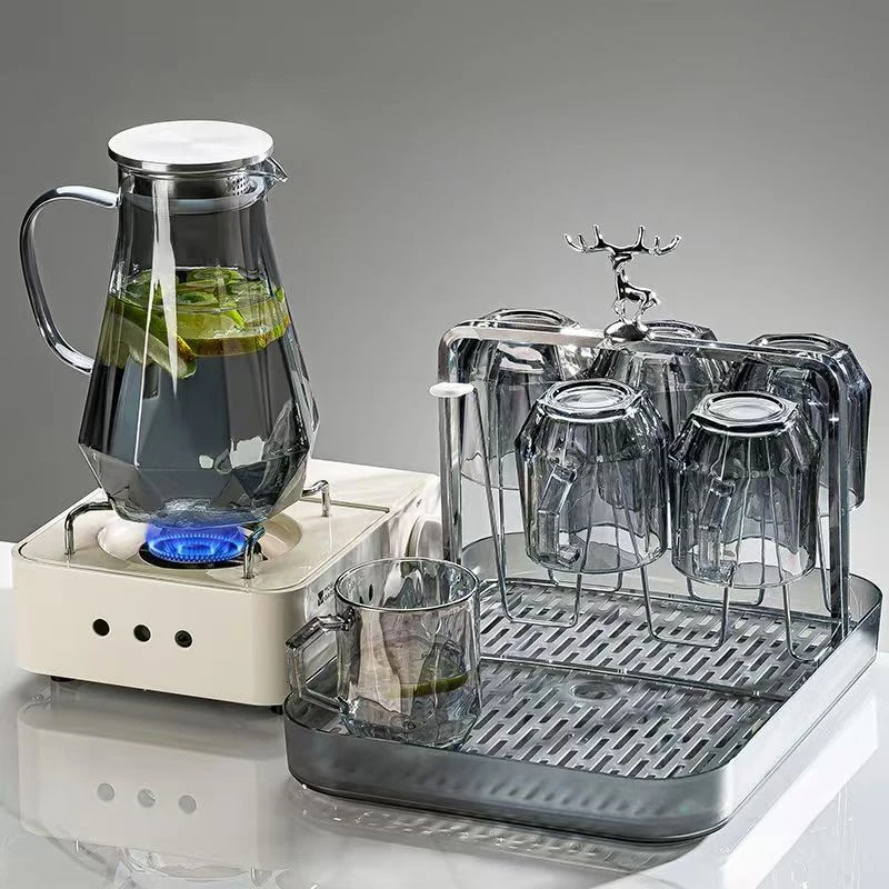 【杯壶套含杯架+托盘】厚耐高温玻璃大容量耐热防爆煮茶壶茶具套装