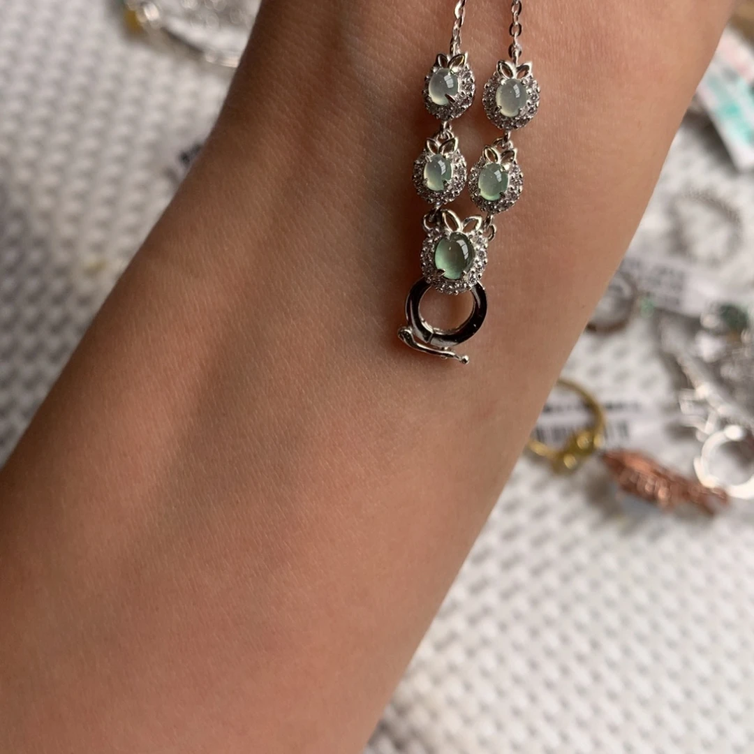 翡翠银S925镶嵌颈饰项链