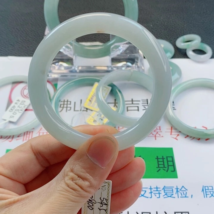 未镶嵌手镯翡翠圆条手镯53-55圈口