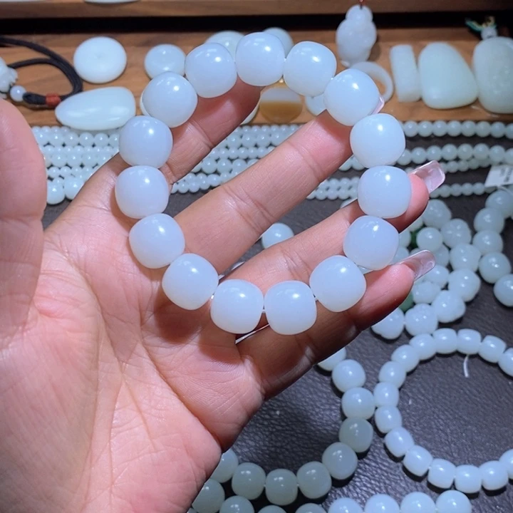 未镶嵌手链和田玉绿****缆