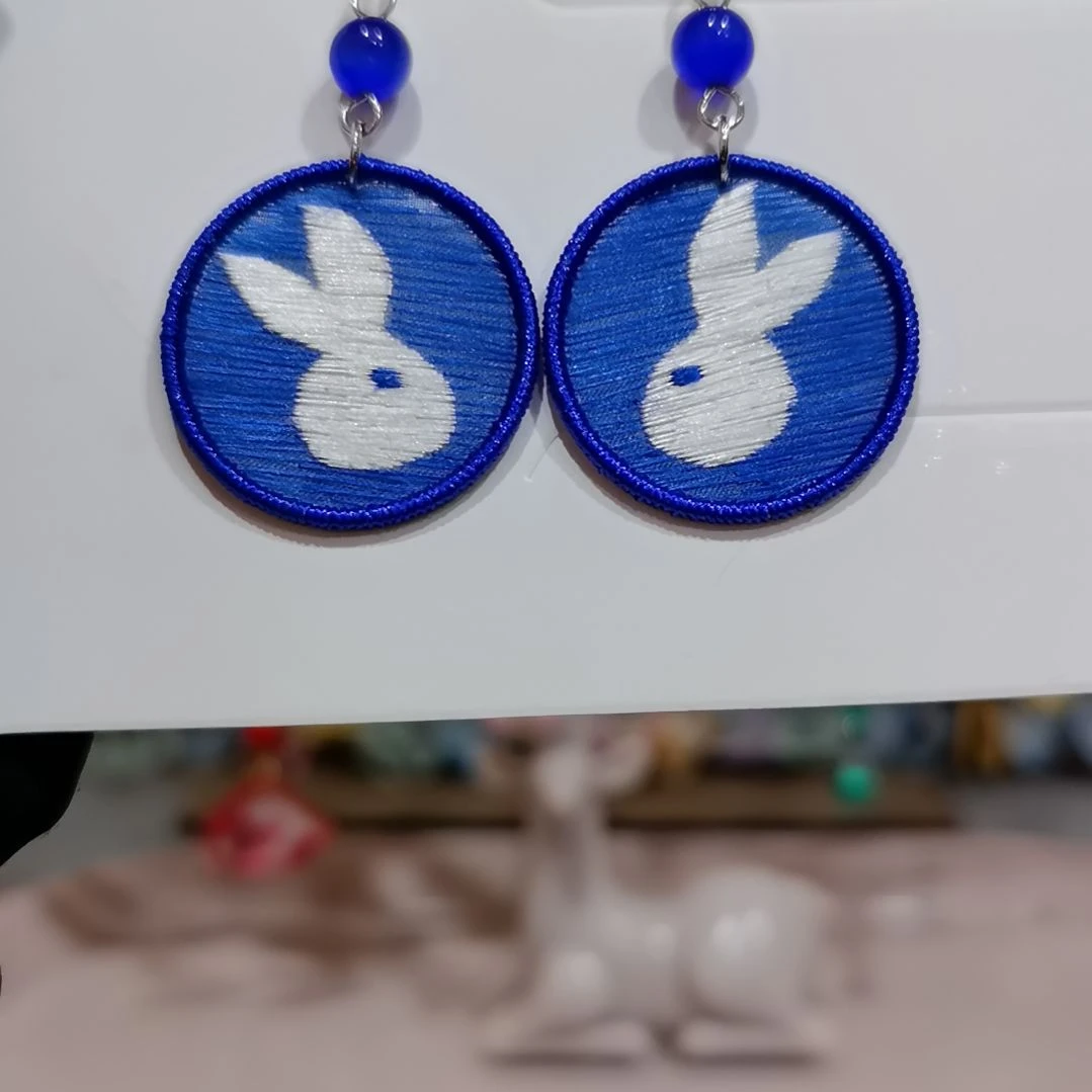 织绣苏绣耳环耳钉耳饰