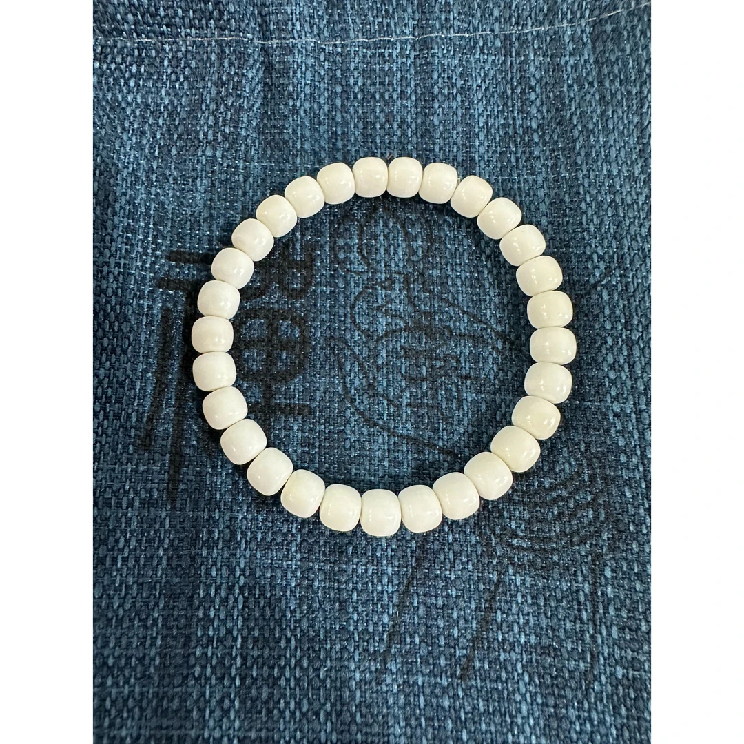 A1 白玉菩提单圈手串卡7x8 2164（配A1礼盒）