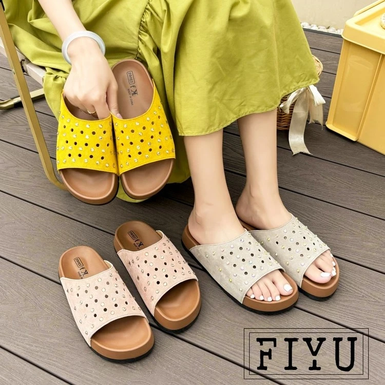 F250607 2025夏季新款磨砂厚底外穿时尚百搭一字拖鞋凉拖鞋
