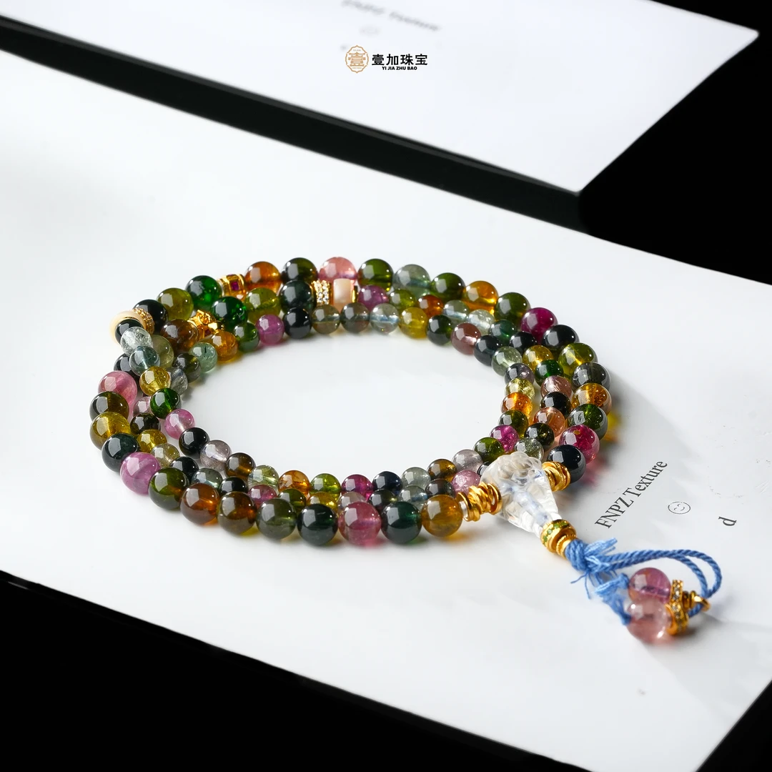 壹加师姐|手工设计碧玺108多圈项链多样性发一8064N