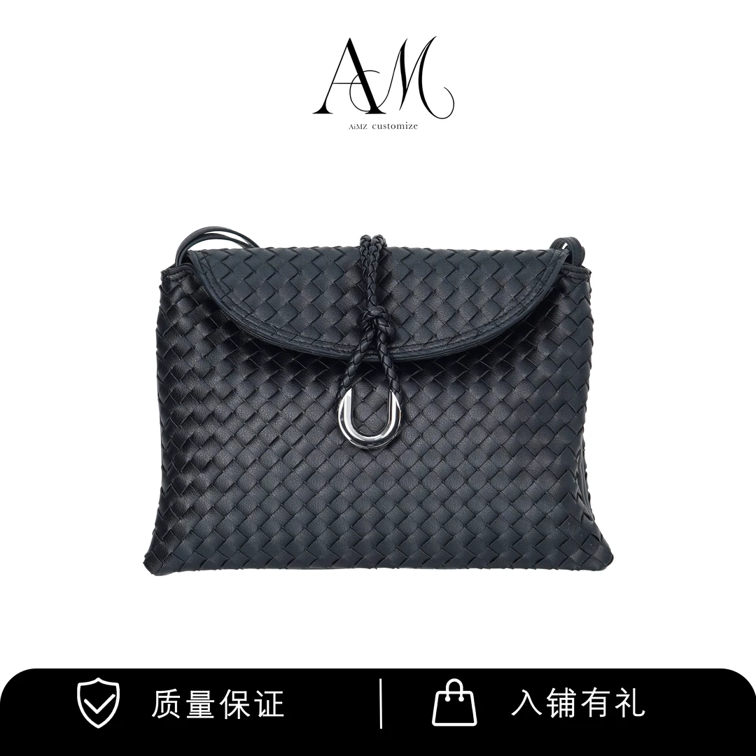 【丹姐】进口头层牛皮时尚手提包编织-U扣