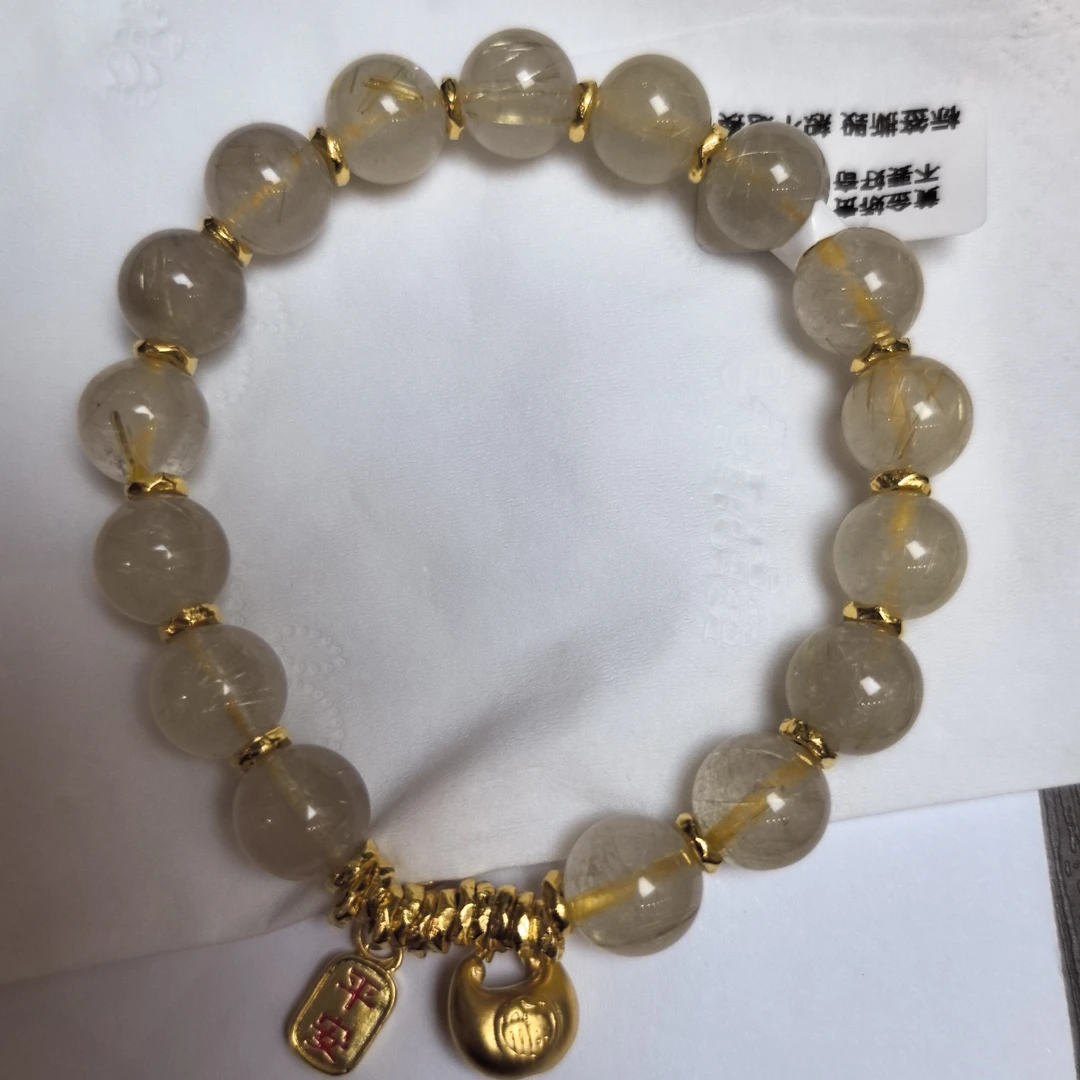 足金纯黄金999串珠平安喜乐胖福盘缠diy配件个性搭配送人礼物