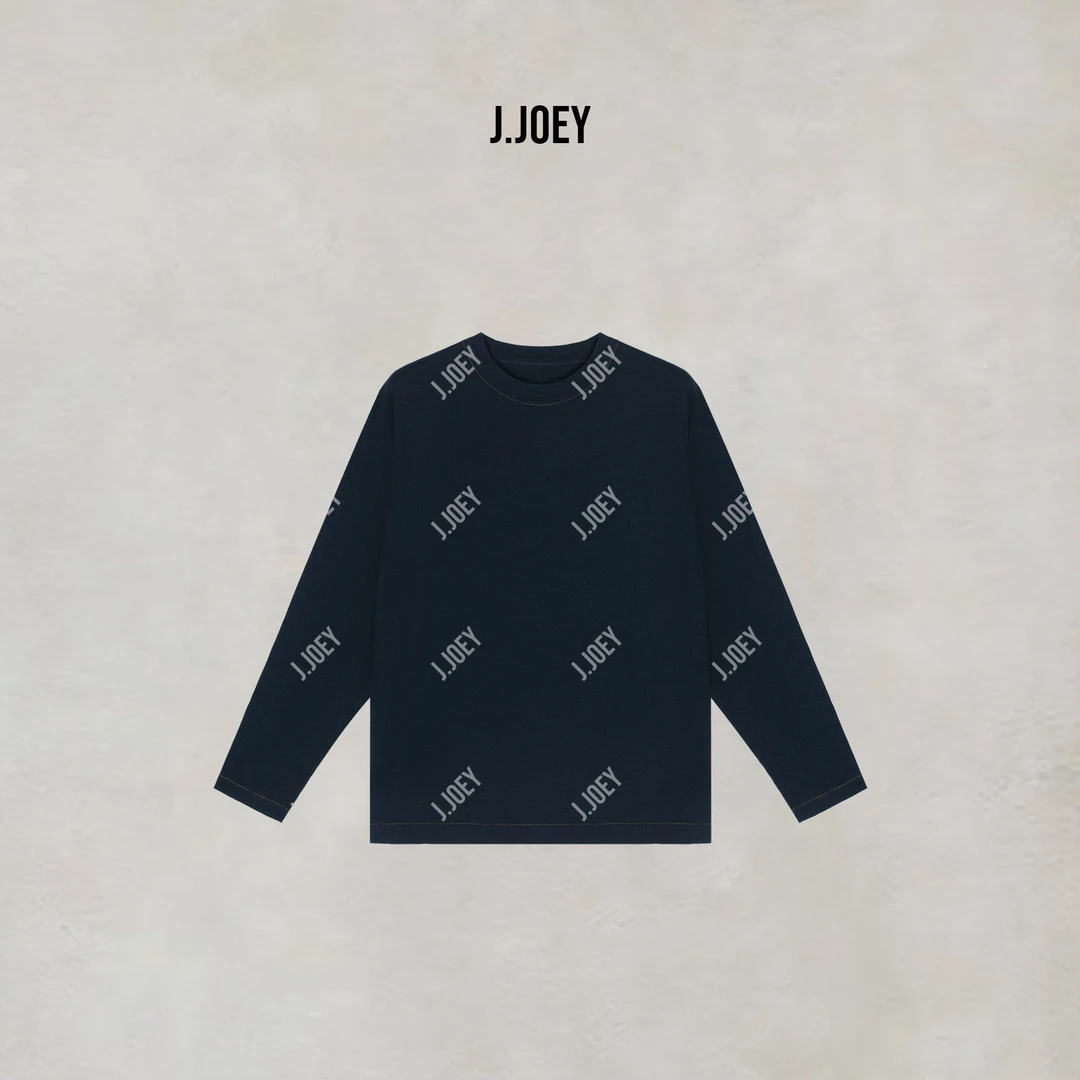 J.JOEY "100棉"藏青色时尚百搭套头宽松T恤 C50838